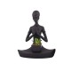 Home Nature Figura Decorativa Mujer Africana Yoga Con Planta 24*19.5*11 Cm