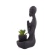 Home Nature Figura Decorativa Mujer Africana Yoga Con Planta 24*19.5*11 Cm