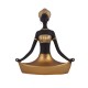 Home Nature Figura Decorativa Mujer Africana Yoga Color Dorado Y Negro Con Bandeja 24*22*14 Cm