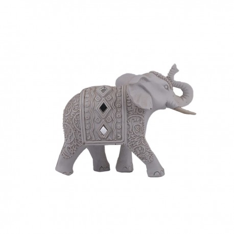 Home Nature Figura Decorativa Elefante Tibetano Pequeño Color Blanco 12*15.5*7 Cm