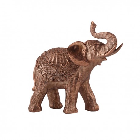 Home Nature Figura Decorativa Elefante Africano Grande Color Bronce 20.5*21*8.5