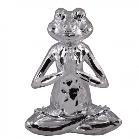 HOME NATURE FIGURA DECORATIVA RANA MEDITACIÓN 21*16*9 cm