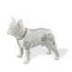 Resina tatto bulldog figura blanco