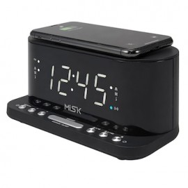 Radio Reloj Misik Con Cargador Inductivo Negro