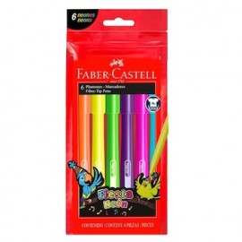 Plumon Fiesta 45 Neón c/ 6 Faber Castell