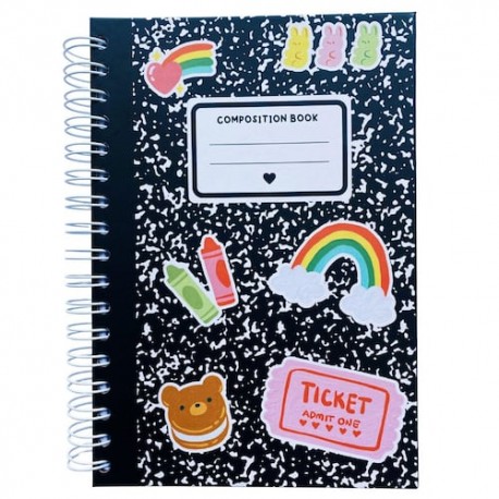 Libreta de puntos pasta dura tamaño francés Composition Book