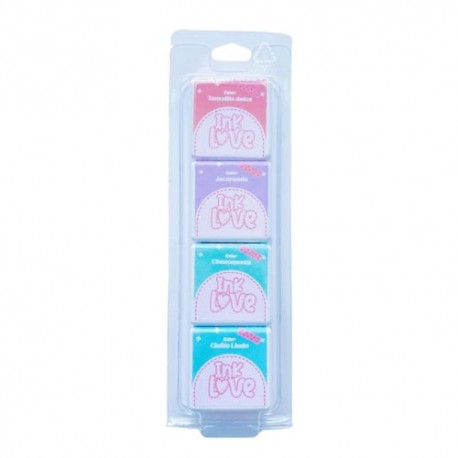 Set de 4 tintas para sellos en colores pastel