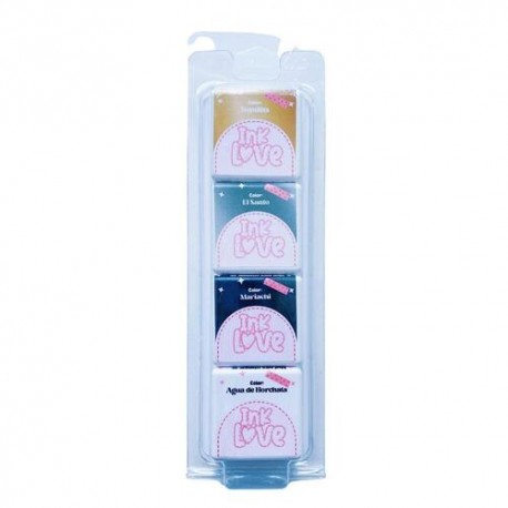 Set de 4 tintas para sellos en colores