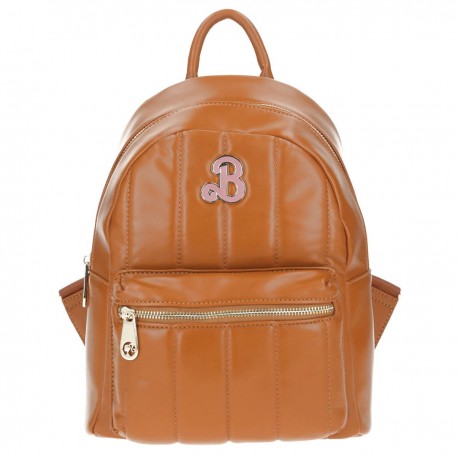 Mochila De Dama Barbie X Gorett Backpack Mediana Color Camel Modelo BR22067-K