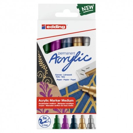 Set de marcador acrílico 2-3mm metálicos