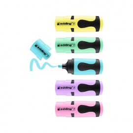 Set Mini Marcatextos Edding 5 Colores Pastel