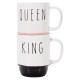 Set de 2 tazas apilables de ceramica 415ml + Bolsa de galletas de 62gr. CROWN BACCARA