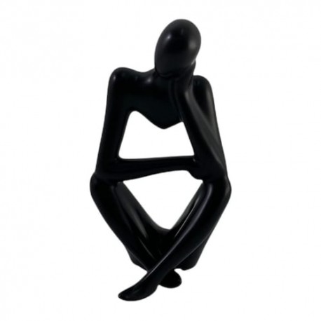 Adorno Decorativo de persona sentada color negro 11.5x9.5x20.5cm