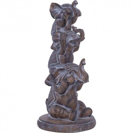 Fiigura decorativa de tres elefantes sentados 12.8x11.7x25.5cm