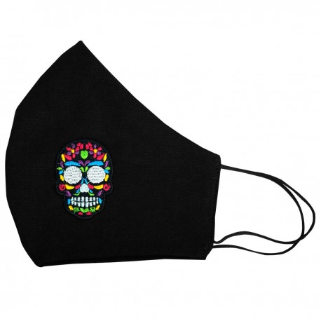 Cubrebocas negro cráneo