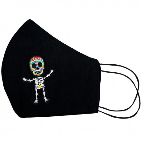 Cubrebocas negro calaverita