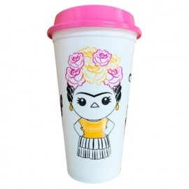 Vaso Cafetero By Mexico Floreada Blanco