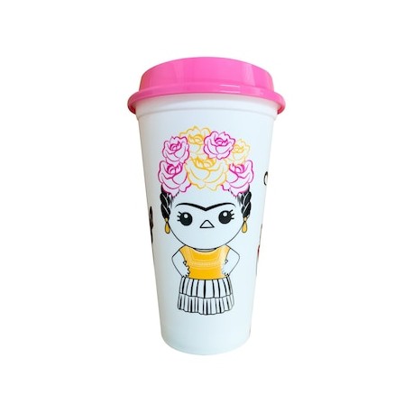 Vaso Cafetero By Mexico Floreada Blanco