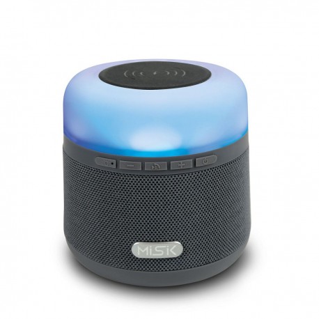 Bocina Bluetooth Misik con Cargador Inductivo y Luz Led