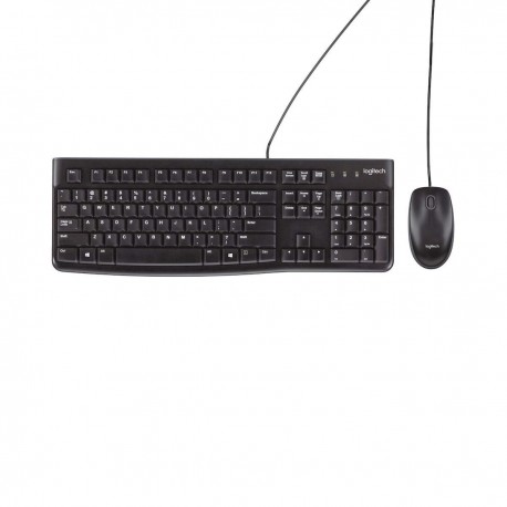 Logitech combo teclado y mouse con cable MK120 - negro