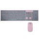 Bundle teclado + mouse inálambrico rosa
