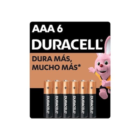 Pila Duracell AAA con 6 piezas
