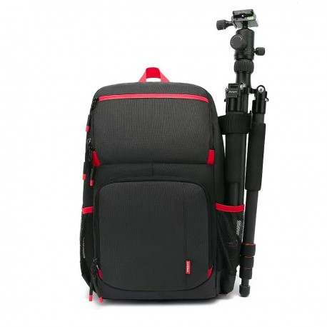 Mochila negra con rojo Diving Squirrel para cámara