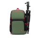 Mochila Diving Squirrel negra con verde para cámara