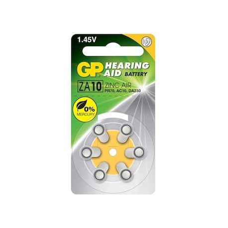 Pila GP Batteries para aparatos auditivos ZA10 1.45 V (6 pilas)