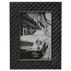 Portarretratos QUADRUM negro texturizado con rombos y fino marco interno plata 5x7 pulgadas