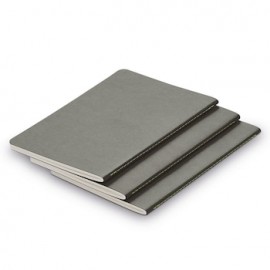 Cuadernillo de tapa suave A5 gris con detalles verdes