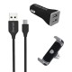 Cargador Geartek para Auto + Soporte + Cable