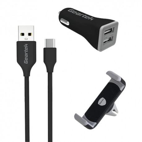 Cargador Geartek para Auto + Soporte + Cable