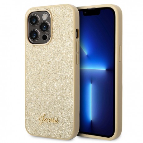 Funda Iphone 14 Pro Glitter Flakes dorada