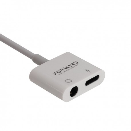 Adaptador Forward Lightning Carga + Audio 3.5mm Blanco