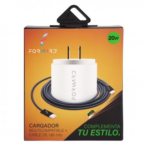 Cargador 20w c/cable lightning 1.80m