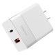 Cargador de pared 3A/36W 2 puertos Usb-A, tipo C ultra blanco