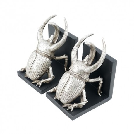 Home Nature book holder escarabajos poliresina plata