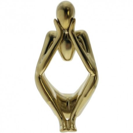 Figura decorativa color dorado 10.5x8.5x19.5cm
