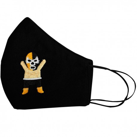 Cubrebocas negro luchador