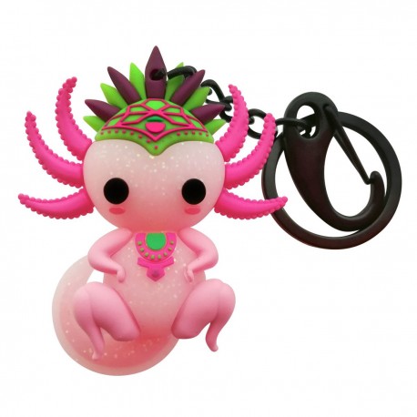 Llavero 3D By Mexico Ajolote Rosa con Glitter