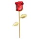 Flor Roja de Cristal Tallo Dorado