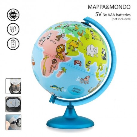 Globo mapa mundo con cartel SPA modelo 0325MMMMSP