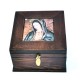 Caja Alhajera Viejo Arte Madera Virgen María