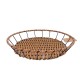 HOME NATURE CESTA REDONDA DE PLÁSTICO TEJIDA COLOR CAFÉ 36*36*6.5 CM