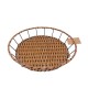 HOME NATURE CESTA REDONDA DE PLÁSTICO TEJIDA COLOR CAFÉ 36*36*6.5 CM