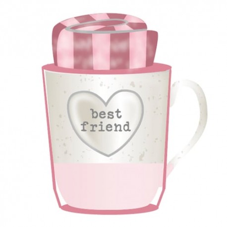SET de Taza y Calcetines Diseño Corazón y Frase BEST FRIEND