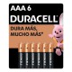 Pila Duracell AAA con 6 piezas