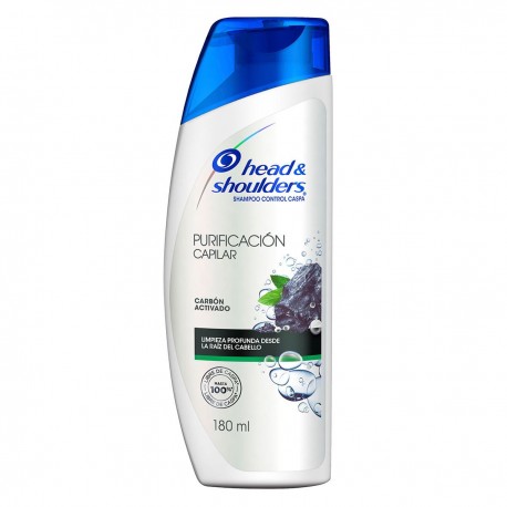 Shampoo para Cabello Graso Control Caspa Purificación Capilar Carbón Activado Head & Shoulders 180 ml