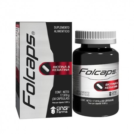 FOLCAPS Biotina Keratina Suplemento Alimenticio CAPS 30N